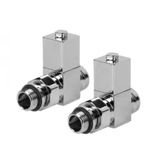 Набор дизайн-вентилей ROYAL THERMO CUBE прямой, хром, 1/2" (Роял Термо)