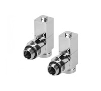 Набор дизайн-вентилей ROYAL THERMO CUBE угловой, хром, 1/2" (Роял Термо)
