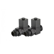 Набор дизайн-вентилей ROYAL THERMO CUBE прямой, черный, 1/2" (Роял Термо)