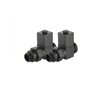 Набор дизайн-вентилей ROYAL THERMO CUBE прямой, черный, 1/2" (Роял Термо)