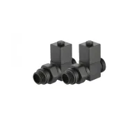 Набор дизайн-вентилей ROYAL THERMO CUBE прямой, черный, 1/2" (Роял Термо)