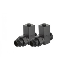 Набор дизайн-вентилей ROYAL THERMO CUBE прямой, черный, 1/2" (Роял Термо)