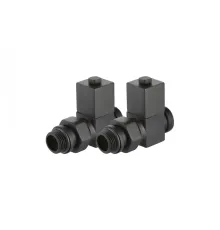 Набор дизайн-вентилей ROYAL THERMO CUBE прямой, черный, 1/2" (Роял Термо)