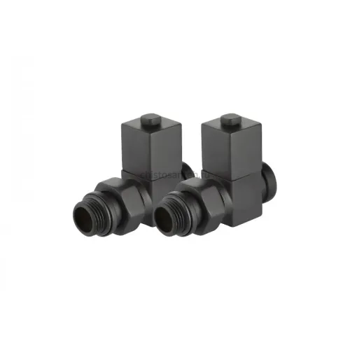 Набор дизайн-вентилей ROYAL THERMO CUBE прямой, черный, 1/2" (Роял Термо)