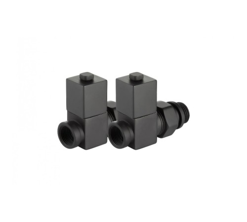 Набор дизайн-вентилей ROYAL THERMO CUBE прямой, черный, 1/2" (Роял Термо) Набор дизайн-вентилей ROYAL THERMO CUBE прямой, черный, 1/2" (Роял Термо)