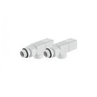 Набор дизайн-вентилей ROYAL THERMO CUBE осевой, белый, 1/2" (Роял Термо)
