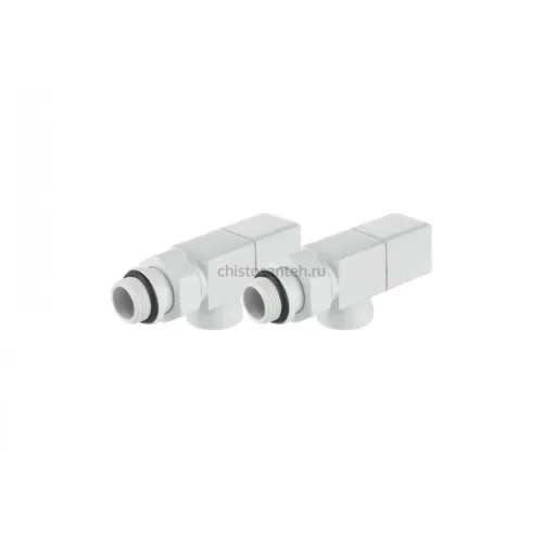 Набор дизайн-вентилей ROYAL THERMO CUBE осевой, белый, 1/2" (Роял Термо)