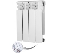 Радиатор биметаллический секционный Rifar Base Ventil 350 4 секции, нижнее правое подключение