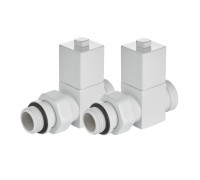 Набор дизайн-вентилей ROYAL THERMO CUBE прямой, белый, 1/2" (Роял Термо)