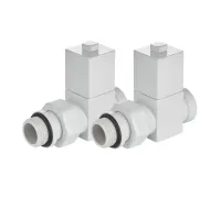 Набор дизайн-вентилей ROYAL THERMO CUBE прямой, белый, 1/2" (Роял Термо)
