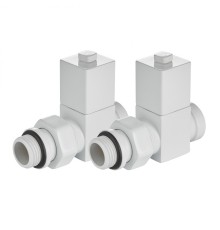 Набор дизайн-вентилей ROYAL THERMO CUBE прямой, белый, 1/2" (Роял Термо)
