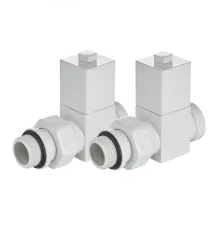 Набор дизайн-вентилей ROYAL THERMO CUBE прямой, белый, 1/2" (Роял Термо)
