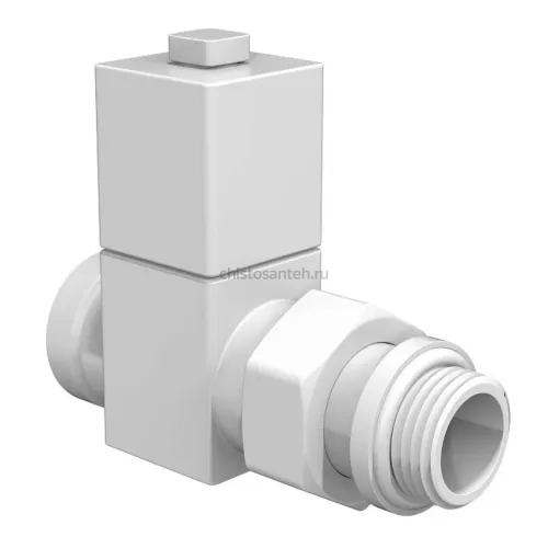 Набор дизайн-вентилей ROYAL THERMO CUBE прямой, белый, 1/2" (Роял Термо)