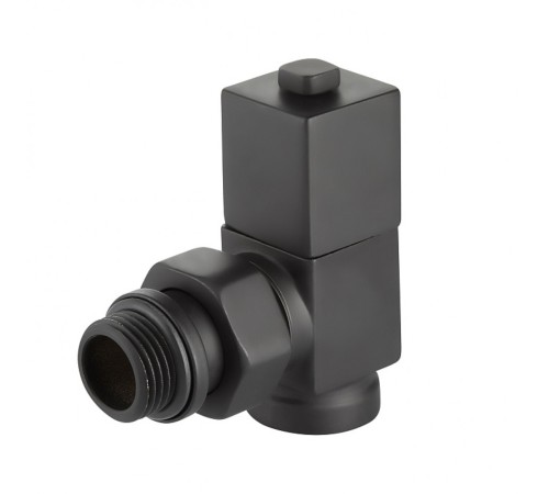 Набор дизайн-вентилей Royal Thermo CUBE, угловой (черный) 1/2"(Роял Термо) Набор дизайн-вентилей Royal Thermo CUBE, угловой (черный) 1/2"(Роял Термо)