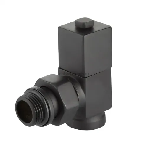Набор дизайн-вентилей Royal Thermo CUBE, угловой (черный) 1/2"(Роял Термо)