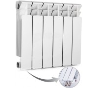 Радиатор биметаллический секционный Rifar Base Ventil 350 6 секций, нижнее левое подключение