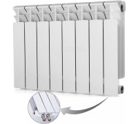 Радиатор биметаллический секционный Rifar Base Ventil 350 8 секций, нижнее правое подключение