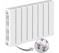 Радиатор биметаллический монолитный Rifar Supremo Ventil 350 8 секций, нижнее левое подключение