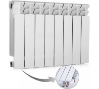 Радиатор биметаллический секционный Rifar Base Ventil 350 8 секций, нижнее левое подключение