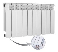 Радиатор биметаллический секционный Rifar Base Ventil 350 10 секций, нижнее левое подключение