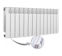 Радиатор биметаллический секционный Rifar Base Ventil 350 14 секций, нижнее левое подключение