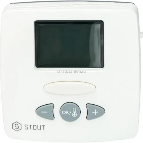 Термостат комнатный электронный WFHT-LCD с выносным датчиком STOUT