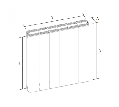 Радиатор АСКОН Classic РСК 80/500 (11 секций, 17,35 м, 540м х 905м)