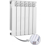 Радиатор биметаллический секционный Rifar Base Ventil 500 6 секций, нижнее левое подключение