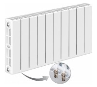 Радиатор биметаллический монолитный Rifar Supremo Ventil 500 10 секций, нижнее левое подключение