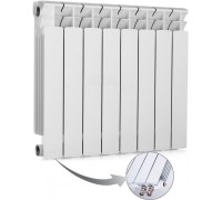 Радиатор биметаллический секционный Rifar Base Ventil 500 8 секций, нижнее левое подключение