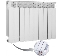 Радиатор биметаллический секционный Rifar Base Ventil 500 10 секций, нижнее левое подключение