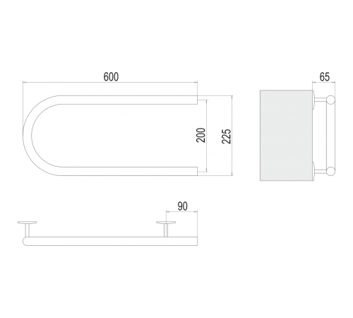 Электро 25 П-обр 600х200 Полотенцесушитель TERMINUS
