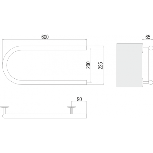Электро 25 П-обр 600х200 Полотенцесушитель TERMINUS