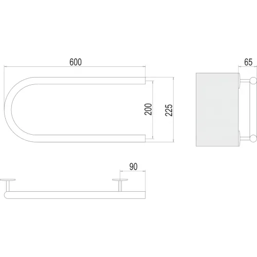 Электро 25 П-обр 600х200 Полотенцесушитель TERMINUS