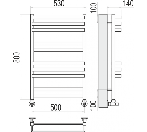 Линц П10 500х800 Полотенцесушитель TERMINUS
