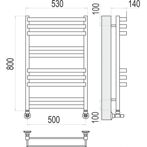Линц П10 500х800 Полотенцесушитель TERMINUS