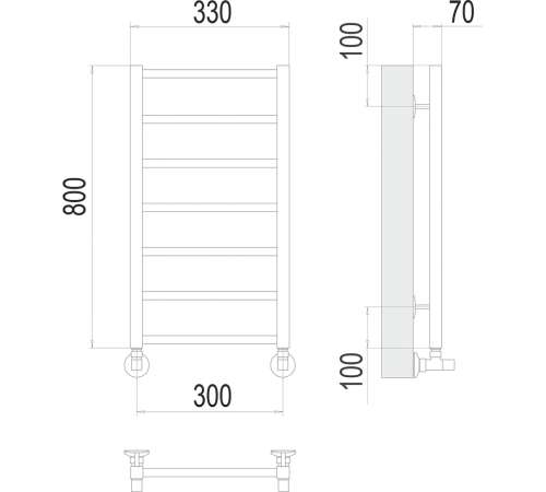 Контур П7 300х800 Полотенцесушитель TERMINUS