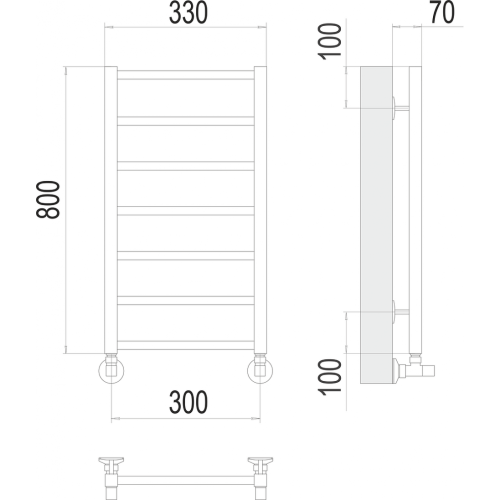 Контур П7 300х800 Полотенцесушитель TERMINUS