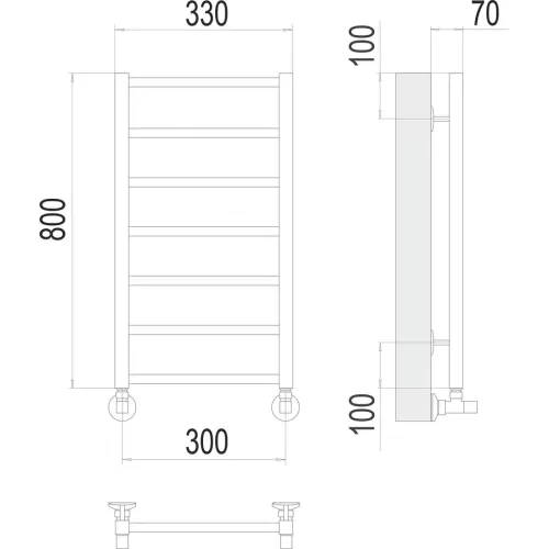 Контур П7 300х800 Полотенцесушитель TERMINUS