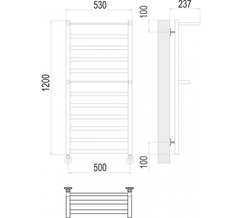 Хендрикс П12 500х1200 Полотенцесушитель TERMINUS