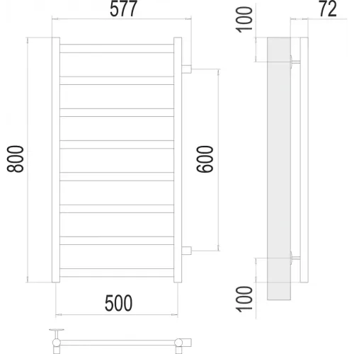 Аврора П8 500х800 Полотенцесушитель TERMINUS
