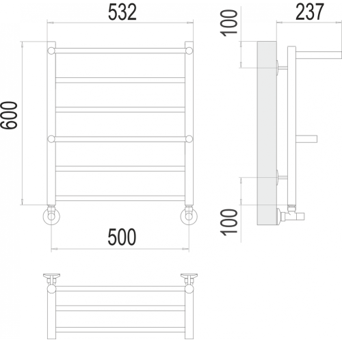 Анкона П6 500х600 Полотенцесушитель TERMINUS