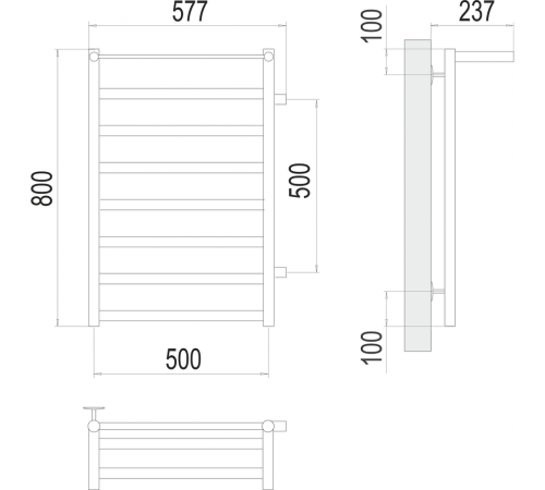 Хендрикс П8 500х800 бп500 Полотенцесушитель TERMINUS