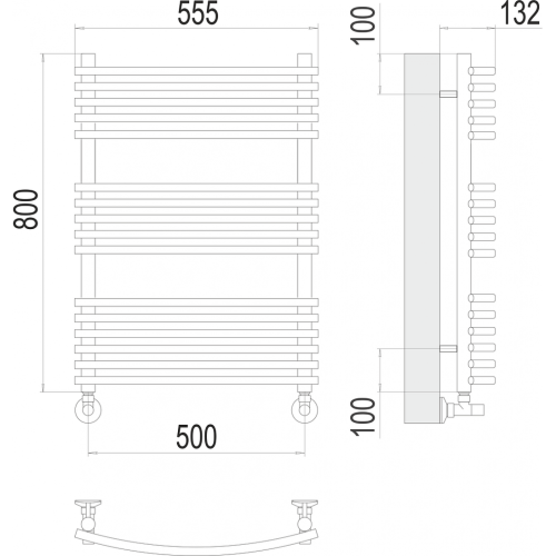 Марио П16 500х800 Полотенцесушитель TERMINUS