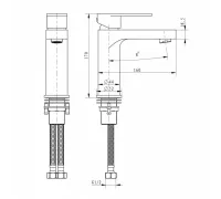 Смеситель для раковины Grocenberg GB1011 Черный матовый