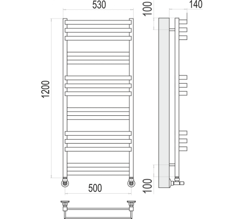Линц П15 500х1200 Полотенцесушитель TERMINUS