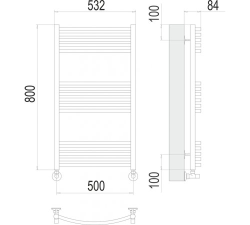 Классик П16 500х800 Полотенцесушитель TERMINUS