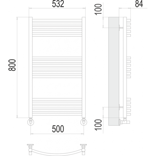 Классик П16 500х800 Полотенцесушитель TERMINUS