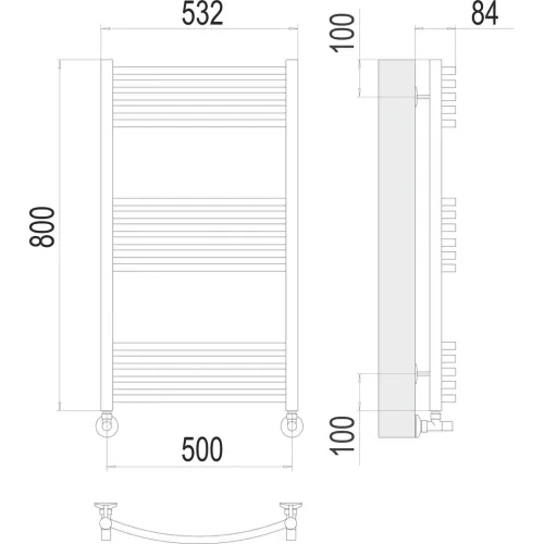 Классик П16 500х800 Полотенцесушитель TERMINUS