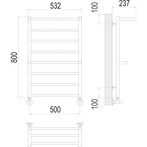 Анкона П8 500х800 Полотенцесушитель TERMINUS